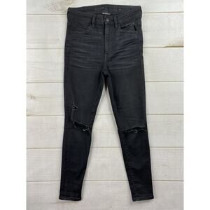 American Eagle Womens Jeans 6 S Black Super Hi Rise Jegging Next Level Stretch